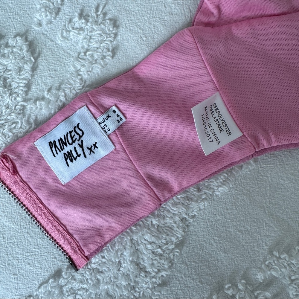 Princess Polly Light Pink Halter Corset Zip Crop Top - Picture 4 of 4